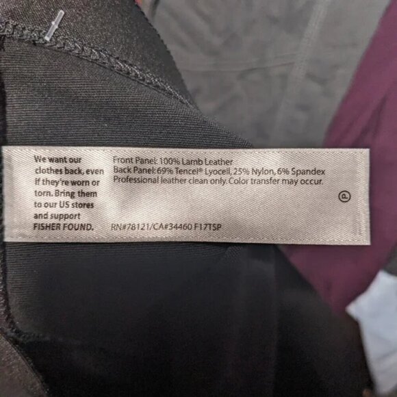 Eileen Fisher | front panel lamb leather leggings in black - Picture 10 of 12